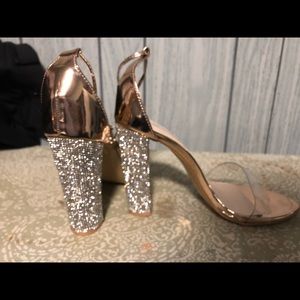 LaLa Ikai Rose Gold with Rhinestone Heel